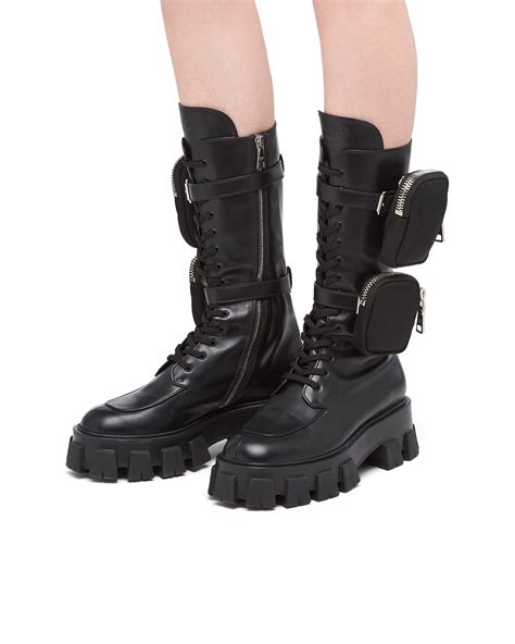 leather prada boots|Prada genuine leather boots.